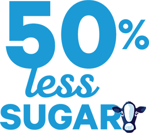 50% less sugar