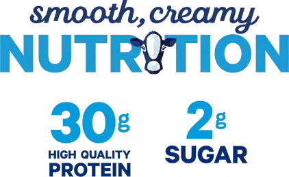 Smooth, delicious nutrition. 30g high quality protein, 2g sugar.