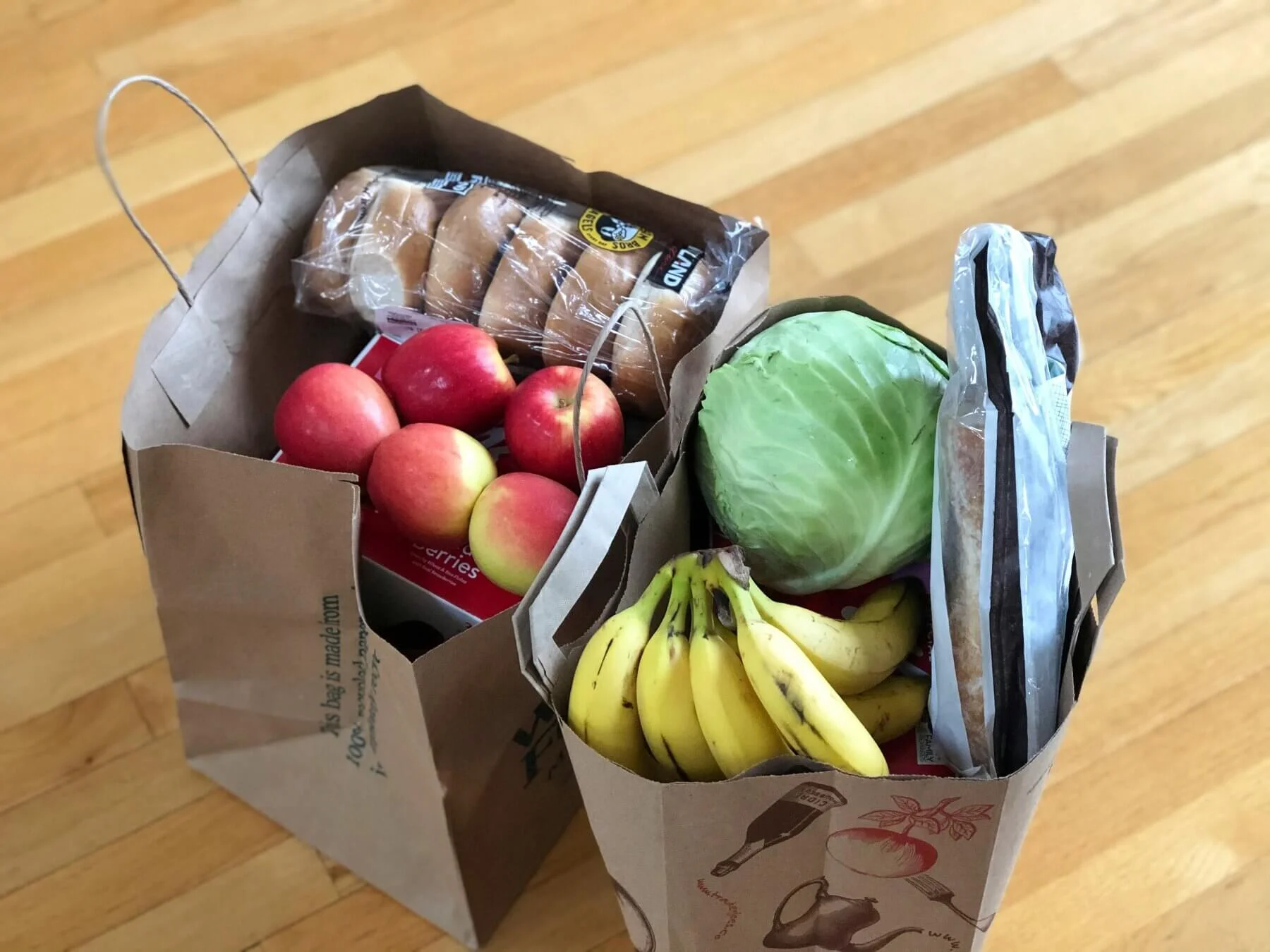 Two bags of groceries